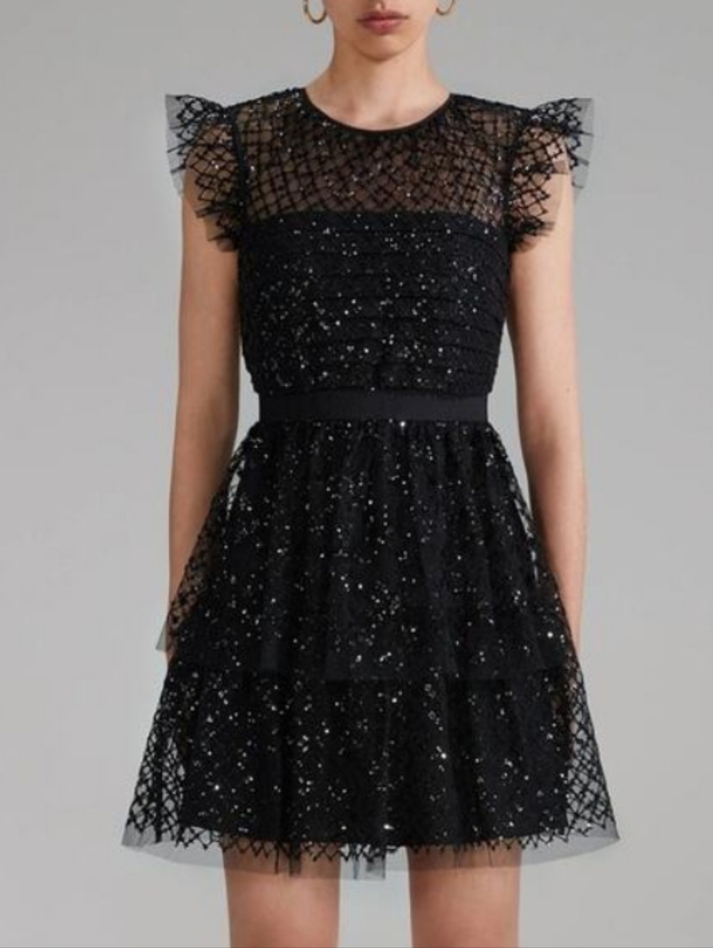 Self -Portrait Black Mini Dress Size 4